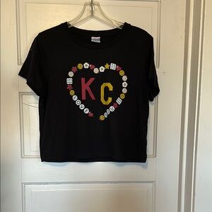 KC Taylor swift Charlie hustle cropped tee